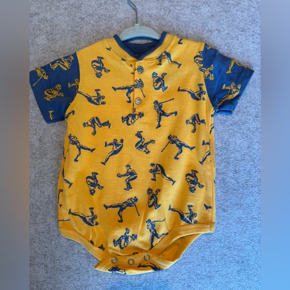 Faded Glory Vintage Baseball Bodysuit 100% Cotton Size 12M